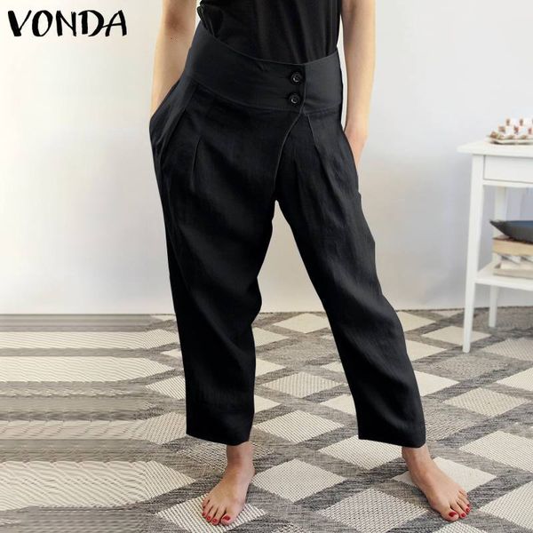women's pants & capris female solid turnip vonda 2021 fashion plus size spring trousers casual elastic waist long pantalon palazzo, Black;white
women's pants & capris female solid turnip vonda 2021 fashion plus size spring trousers casual elastic waist long pantalon palazzo, Black;white