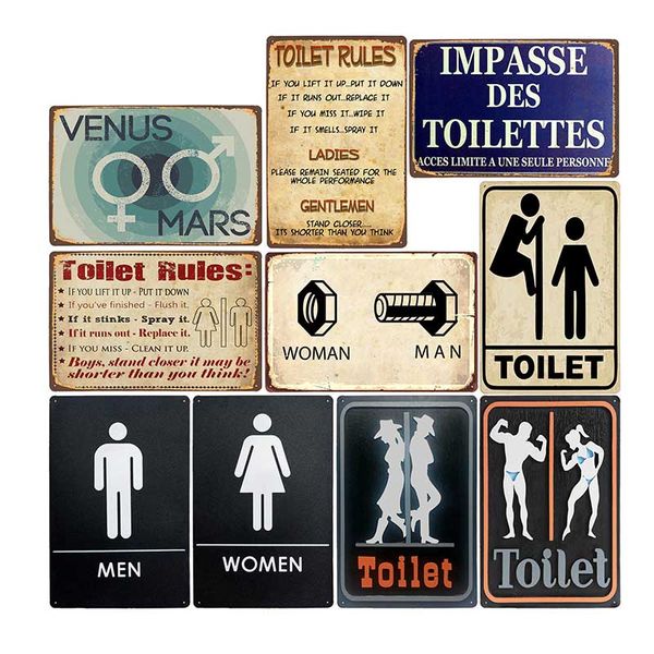 funny toilet tin signs metal vintage plaque wc poster bar pub wall decorative bathroom painting plate home decor 20*30cm
funny toilet tin signs metal vintage plaque wc poster bar pub wall decorative bathroom painting plate home decor 20*30cm