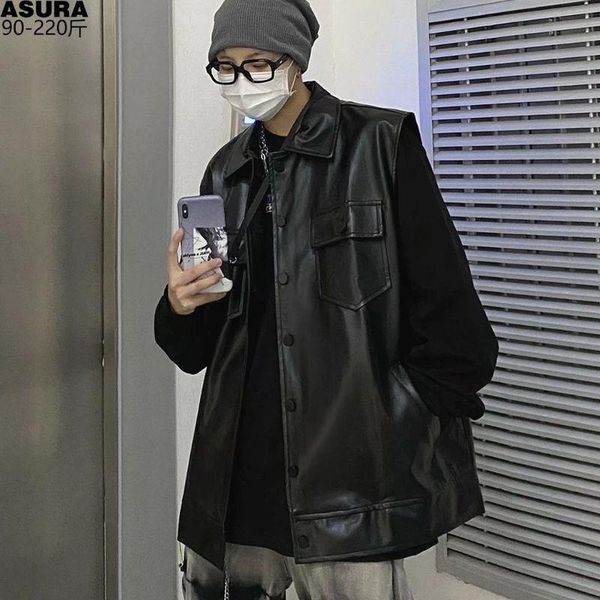 men's jackets leather vest clip men lapel sleeveless jacket couple all-match spring autumn loose hong kong-style oversized casual coats, Black;brown
men's jackets leather vest clip men lapel sleeveless jacket couple all-match spring autumn loose hong kong-style oversized casual coats, Black;brown