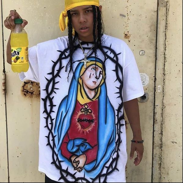 womens t shirts rap hip hop rock rapper shirt y2k jesus hand painted graffiti gothic, White
womens t shirts rap hip hop rock rapper shirt y2k jesus hand painted graffiti gothic, White
