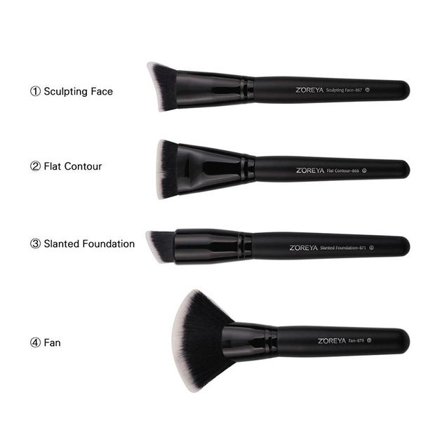 zoreya brand 4pcs foundation face make up brushes set professional flat contour makeup brush fan women cosmetic tools
zoreya brand 4pcs foundation face make up brushes set professional flat contour makeup brush fan women cosmetic tools