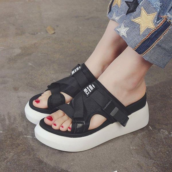 slippers open toe outside fashion mature women high flat with buckle platform ladies shoes solid slip-on casual, Black
slippers open toe outside fashion mature women high flat with buckle platform ladies shoes solid slip-on casual, Black