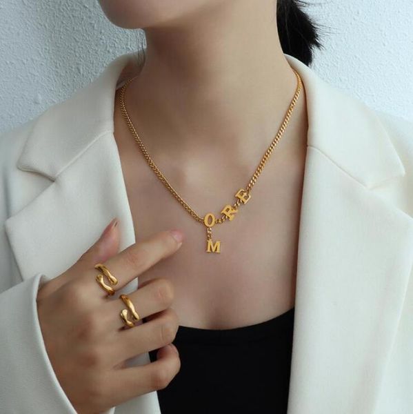 chains 2021 more letter necklace stainless steel chain choker women simplicity wedding gift jewelry personality accessories, Silver
chains 2021 more letter necklace stainless steel chain choker women simplicity wedding gift jewelry personality accessories, Silver