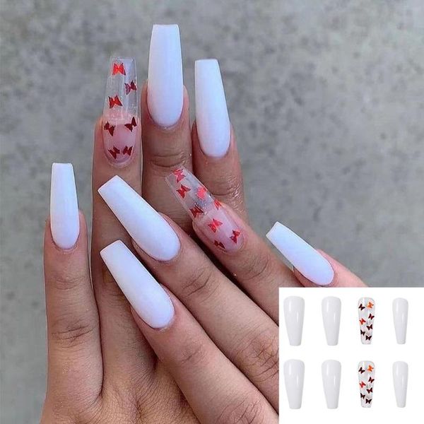 false nails 24 pcs/box nail detachable butterfly long ballerina wearable coffin fake full cover manicure press on, Red;gold
false nails 24 pcs/box nail detachable butterfly long ballerina wearable coffin fake full cover manicure press on, Red;gold
