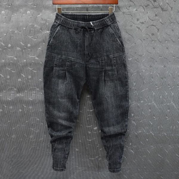 fashion men`s denim harem women pant joggers patchwork ankle cuffed slim fit elastic waist drawstring street hip hop pants for, Black
fashion men`s denim harem women pant joggers patchwork ankle cuffed slim fit elastic waist drawstring street hip hop pants for, Black