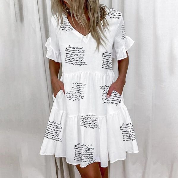 casual dresses summer women ruffles mini dress 2021 fashion v-neck floral print pockets plus size short sleeve loose beach, Black;gray
casual dresses summer women ruffles mini dress 2021 fashion v-neck floral print pockets plus size short sleeve loose beach, Black;gray
