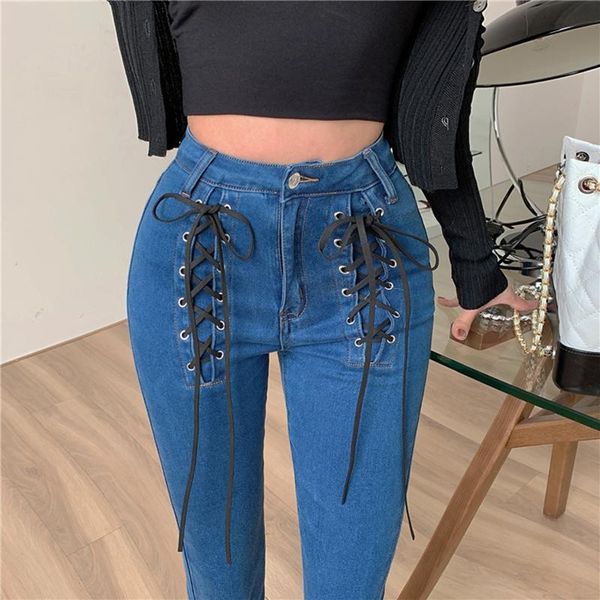 lucyever fashion cross strap skinny jeans woman high waist elastic long pants women 2021 autumn slim fit trousers ladies women's, Blue
lucyever fashion cross strap skinny jeans woman high waist elastic long pants women 2021 autumn slim fit trousers ladies women's, Blue