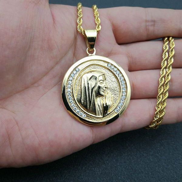 hip hop iced out bling christian virgin mary pendant necklace gold silver color stainless steel chains for women men jewelry necklaces
hip hop iced out bling christian virgin mary pendant necklace gold silver color stainless steel chains for women men jewelry necklaces