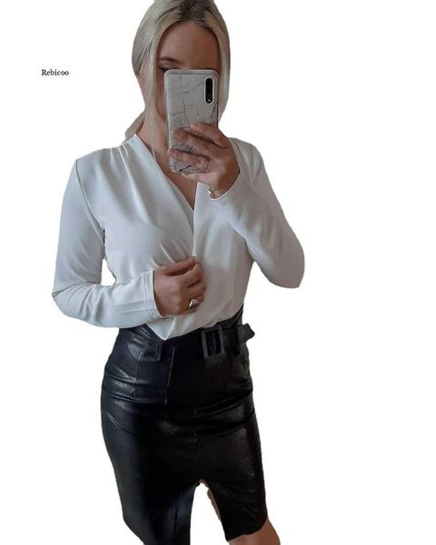women's blouses & shirts summer fashion long sleeve blouse cross v-neck thin black female spring casual office elegant lady top, White
women's blouses & shirts summer fashion long sleeve blouse cross v-neck thin black female spring casual office elegant lady top, White