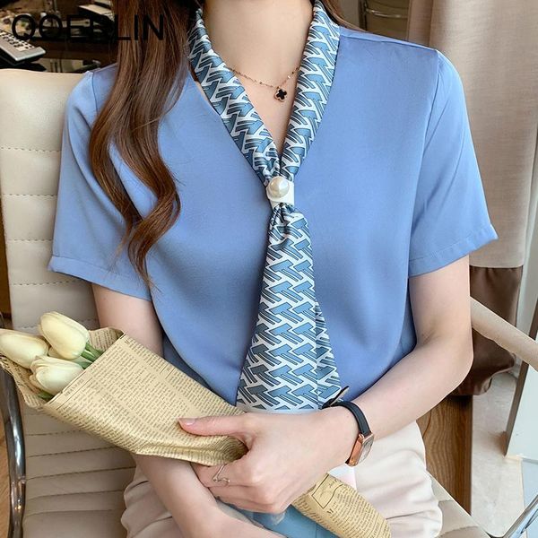 women's blouses & shirts qoerlin white/blue beaded tie blouse plus size women v-neck elegant ol formal office ladies summer s-2xl
women's blouses & shirts qoerlin white/blue beaded tie blouse plus size women v-neck elegant ol formal office ladies summer s-2xl