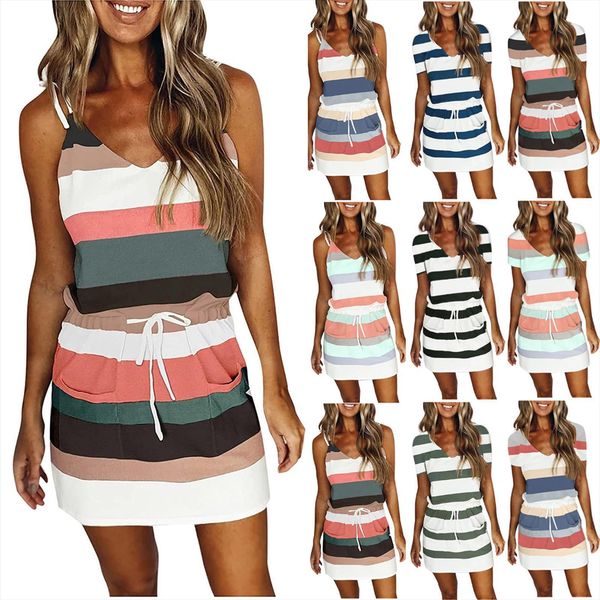 color blocking tie summer casual women dress v neck sleeveless bandage stripe print loose vest suspender, Black;gray
color blocking tie summer casual women dress v neck sleeveless bandage stripe print loose vest suspender, Black;gray