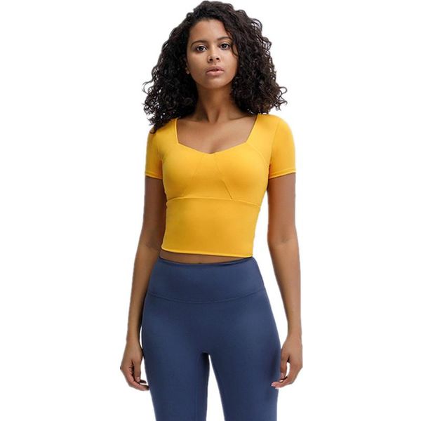 spring summer sports short-sleeve t shirts women yoga with chest pad stretch slim breathable running fitness outfit
spring summer sports short-sleeve t shirts women yoga with chest pad stretch slim breathable running fitness outfit