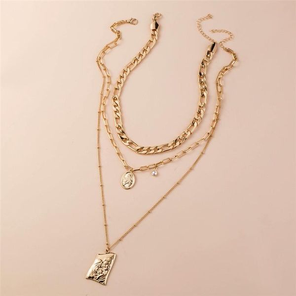 chokers embossed portrait pendant necklace for women multilayer chain fashion party jewelry, Golden;silver
chokers embossed portrait pendant necklace for women multilayer chain fashion party jewelry, Golden;silver