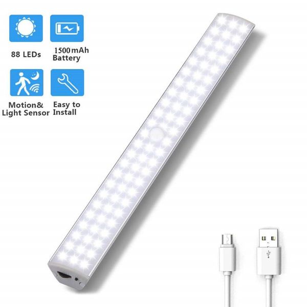 super bright dimmable 88 led under cabinet light usb rechargeable motion sensor closet night bar for stairs,wardrobe
super bright dimmable 88 led under cabinet light usb rechargeable motion sensor closet night bar for stairs,wardrobe