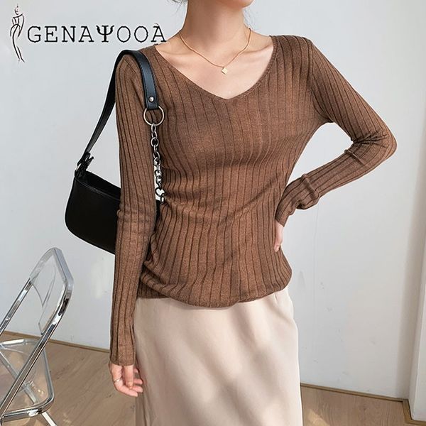 genayooa elgant slim sweater women autumn winter korean style ladies jumper thin v-neck pullover basic knitted chic 210417, White;black
genayooa elgant slim sweater women autumn winter korean style ladies jumper thin v-neck pullover basic knitted chic 210417, White;black
