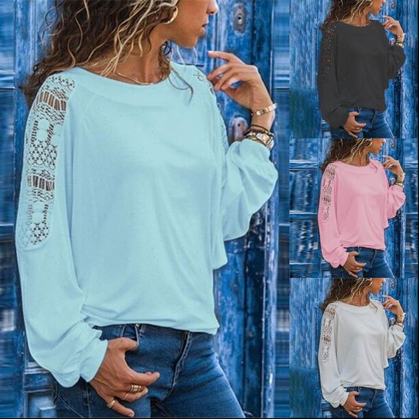 elegant long sleeve lace women shirts hollow out o neck solid tee spring arriving, White
elegant long sleeve lace women shirts hollow out o neck solid tee spring arriving, White