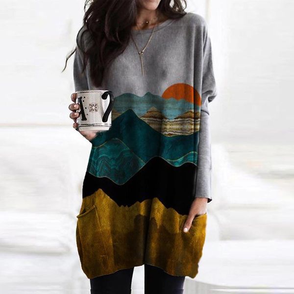 women's sweaters 2021 women plus size mountain printed pullover long sleeve sweatshirt shirts camisetas blusas mujer de moda, White;black
women's sweaters 2021 women plus size mountain printed pullover long sleeve sweatshirt shirts camisetas blusas mujer de moda, White;black