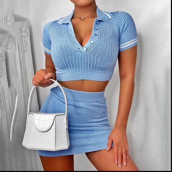 party two piece set summer womens dresses blue knit crop v neck short sleeve and mini bodycon skirt casual, White
party two piece set summer womens dresses blue knit crop v neck short sleeve and mini bodycon skirt casual, White