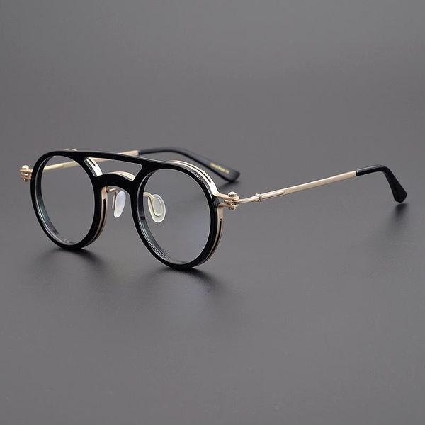 fashion sunglasses frames japanese handmade blue light glasses frame retro round titanium acetate eyeglasses men women prescription gafas op, Black
fashion sunglasses frames japanese handmade blue light glasses frame retro round titanium acetate eyeglasses men women prescription gafas op, Black