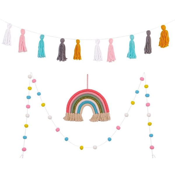 decorative objects & figurines 3pcs macrame rainbow hanging ornament handmade boho woven baby girls room wall decoration po props home decor
decorative objects & figurines 3pcs macrame rainbow hanging ornament handmade boho woven baby girls room wall decoration po props home decor