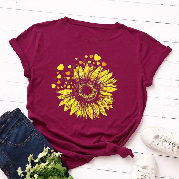 women's t-shirt floral sunflower shirt women short sleeve cotton t-shirts graphic tees summer tee for female casual oversized cloth, White
women's t-shirt floral sunflower shirt women short sleeve cotton t-shirts graphic tees summer tee for female casual oversized cloth, White