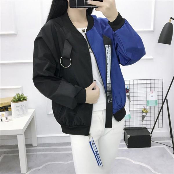women's jackets short color matching jacket women 2021 spring summer fashion loose printed letter zipper long sleeve tide h001003, Black;brown
women's jackets short color matching jacket women 2021 spring summer fashion loose printed letter zipper long sleeve tide h001003, Black;brown