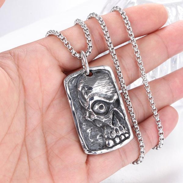 pendant necklaces men's skull stainless steel necklace retro mummy titanium tag punk jewelry, Silver
pendant necklaces men's skull stainless steel necklace retro mummy titanium tag punk jewelry, Silver