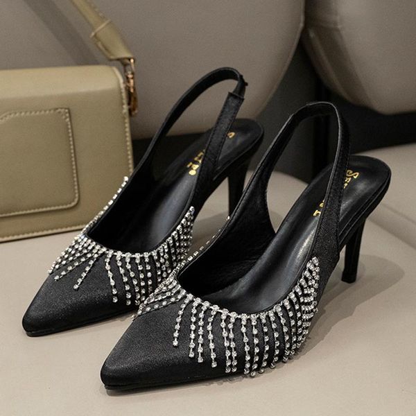 sandals fashion women high heels shoes 2021 summer chain female fringe casual thin ladies pumps slides, Black
sandals fashion women high heels shoes 2021 summer chain female fringe casual thin ladies pumps slides, Black