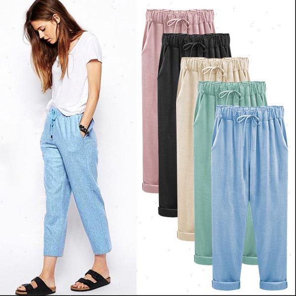 cotton womens capris linen pants plus size elastic high waist ankle length casual women loose spring 8xl, Black;white
cotton womens capris linen pants plus size elastic high waist ankle length casual women loose spring 8xl, Black;white