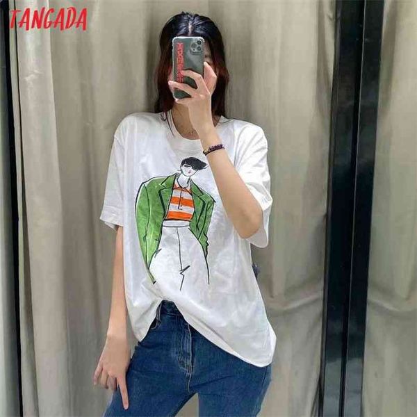 tangada women fashion girl print loose cotton t shirt short sleeve o neck tees ladies casual tee street wear ta4 210623, White
tangada women fashion girl print loose cotton t shirt short sleeve o neck tees ladies casual tee street wear ta4 210623, White