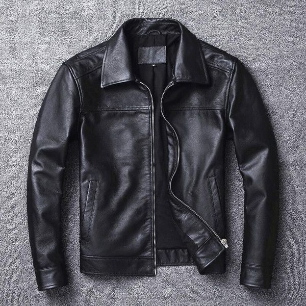 men's leather & faux 2022 layer cowhide motorcycle suit large size addition cotton jacket lapel casual coat, Black
men's leather & faux 2022 layer cowhide motorcycle suit large size addition cotton jacket lapel casual coat, Black