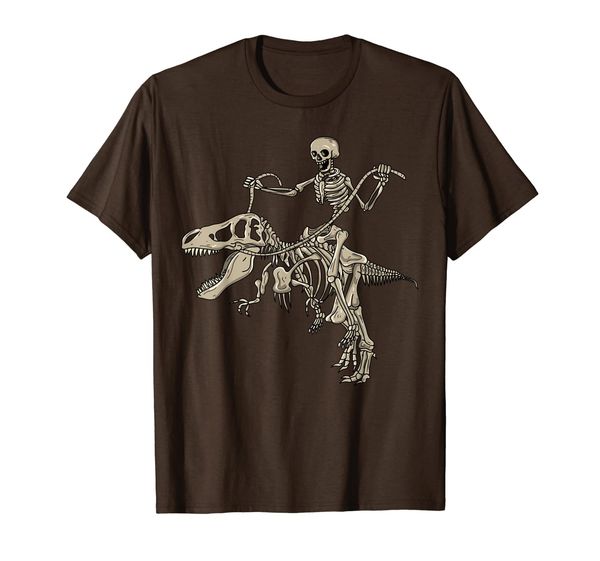 skeleton riding t-rex shirt | cute dino lovers funny gift, White;black 
skeleton riding t-rex shirt | cute dino lovers funny gift, White;black