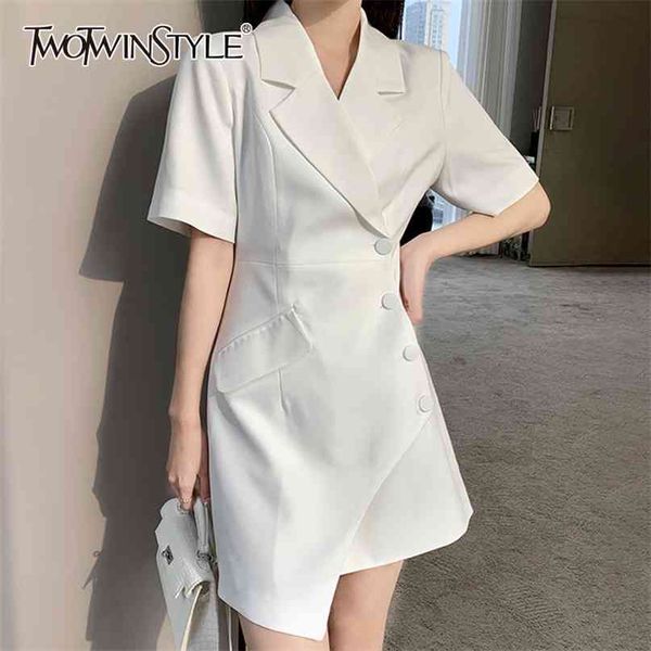 white elegant dress for women lapel collar short sleeve high waist pockets single breasted mini dresses female 210520, Black;gray
white elegant dress for women lapel collar short sleeve high waist pockets single breasted mini dresses female 210520, Black;gray