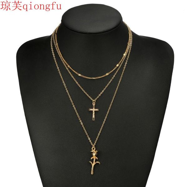 chains 2021 fashion jewelry vintage boho rose pendant metal snake chain long multi-layer cross three-layer necklace water-wave, Silver
chains 2021 fashion jewelry vintage boho rose pendant metal snake chain long multi-layer cross three-layer necklace water-wave, Silver