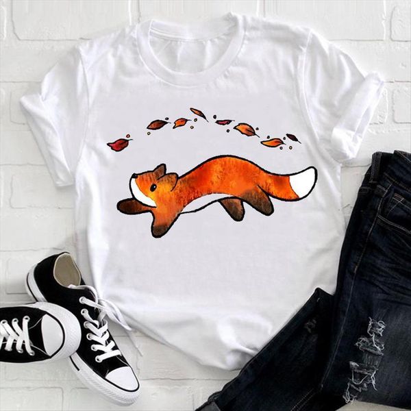 short sleeve flower kawaii womens t shirt cute fox printing clothing animal clothes ladies graphic print tee female, White
short sleeve flower kawaii womens t shirt cute fox printing clothing animal clothes ladies graphic print tee female, White