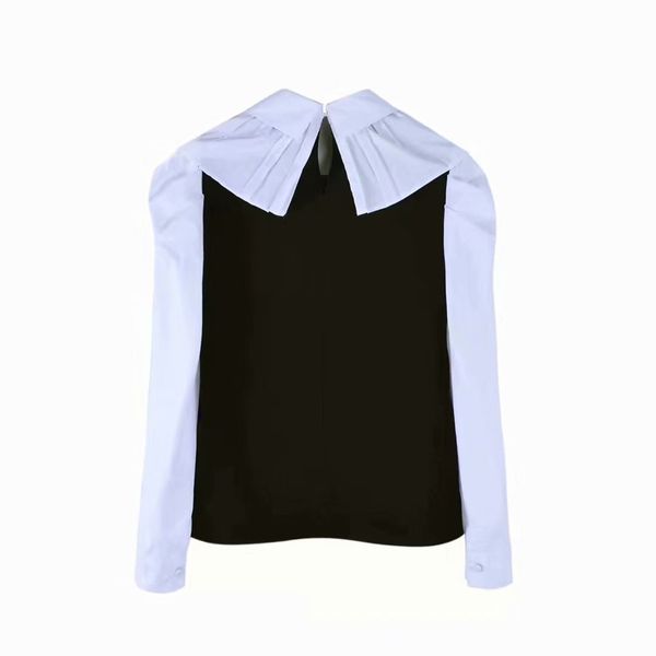 women's blouses & shirts 2021 early spring color contrast lotus collar bowknot fashion all-match female shirt, White
women's blouses & shirts 2021 early spring color contrast lotus collar bowknot fashion all-match female shirt, White