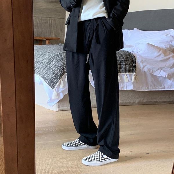men's suits & blazers suit pants cropped loose draping effect retro straight wide leg mop trousers casual for men dress, White;black
men's suits & blazers suit pants cropped loose draping effect retro straight wide leg mop trousers casual for men dress, White;black