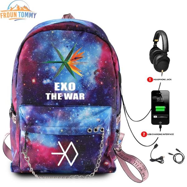 backpack exo printing star colour fashion multifunction usb charging travel bag for teenagers boys girls school bags
backpack exo printing star colour fashion multifunction usb charging travel bag for teenagers boys girls school bags