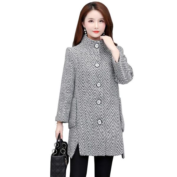 women's wool & blends tide middle-aged female woolen coat plus size 5xl stripe cloak women autumn winter single-breasted jackets 2930, Black
women's wool & blends tide middle-aged female woolen coat plus size 5xl stripe cloak women autumn winter single-breasted jackets 2930, Black