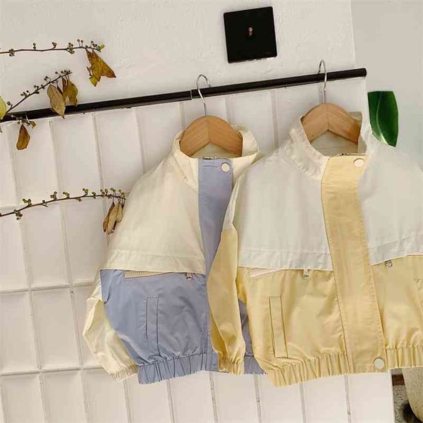 spring autumn boys girls fashion stand collar jackets kids children color matching casual coats outwear 210708, Blue;gray
spring autumn boys girls fashion stand collar jackets kids children color matching casual coats outwear 210708, Blue;gray