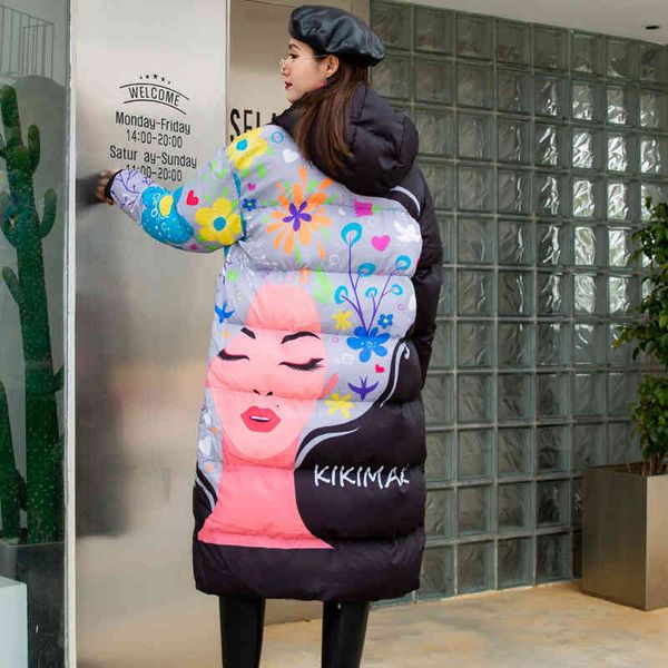 down ladies winter loose cotton-padded women's mid-length padded bread jacket hooded, Black
down ladies winter loose cotton-padded women's mid-length padded bread jacket hooded, Black