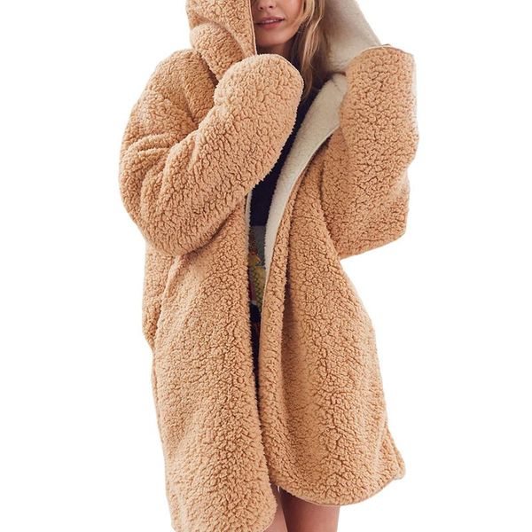 women's jackets female woolen coat hooded cardigan autumn winter jacket fashion women versatile coats plush double sided wear lazy, Black;brown
women's jackets female woolen coat hooded cardigan autumn winter jacket fashion women versatile coats plush double sided wear lazy, Black;brown