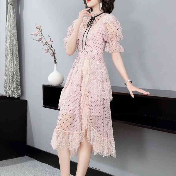 runway spring summer style the women fashion party stylish frilly lace polka dot mesh asymmetric dress, Black;gray
runway spring summer style the women fashion party stylish frilly lace polka dot mesh asymmetric dress, Black;gray