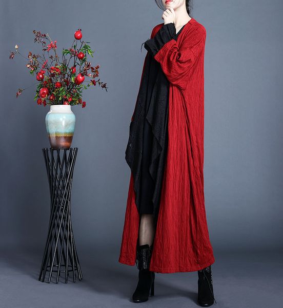 wool long casual female open front drape autumn trench superior ethnic quality low hem maxi sleeve coats d57, Black
wool long casual female open front drape autumn trench superior ethnic quality low hem maxi sleeve coats d57, Black