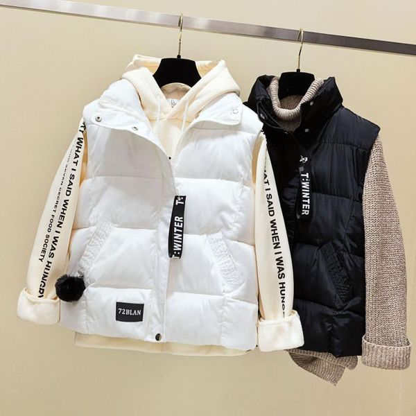 women's vests 2021 cotton vest female hair ball short korean autumn and winter down jacket bread tide, Black;white
women's vests 2021 cotton vest female hair ball short korean autumn and winter down jacket bread tide, Black;white