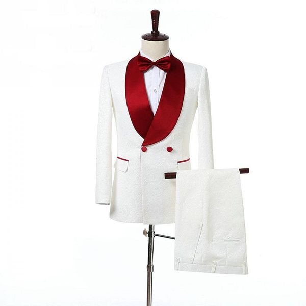 men's suits & blazers style mens white pattern groom tuxedos shawl dark red lapel groomsmen wedding man 2 pieces ( jacket+pants+ti, White;black
men's suits & blazers style mens white pattern groom tuxedos shawl dark red lapel groomsmen wedding man 2 pieces ( jacket+pants+ti, White;black