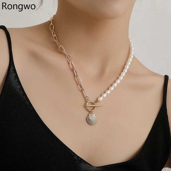 pendant necklaces rongwo personality pearl metal chain ot button scallop shell necklace feminine charm aesthetic woman jewelry accessories, Silver
pendant necklaces rongwo personality pearl metal chain ot button scallop shell necklace feminine charm aesthetic woman jewelry accessories, Silver