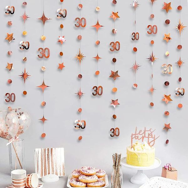 party decoration rose gold 30th birthday banners decorations number 30 circle dot star garlands hanging for year old supplies
party decoration rose gold 30th birthday banners decorations number 30 circle dot star garlands hanging for year old supplies