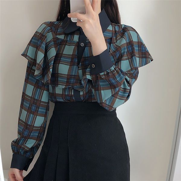 dress all match plaid gentle chic office lady sweet girls geometric ruffles elegance blouses shirts, White
dress all match plaid gentle chic office lady sweet girls geometric ruffles elegance blouses shirts, White