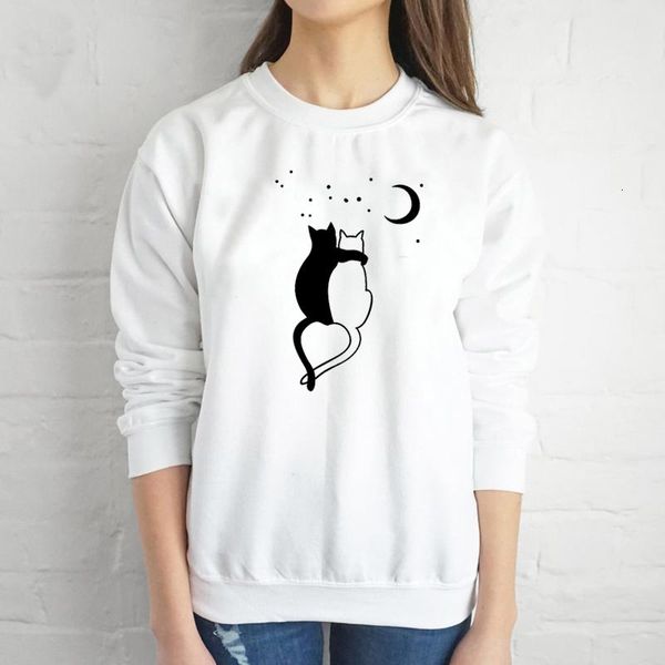 

women's hoodies & sweatshirts cute cat graphic women fashion kawaii sweatshirt grunge tumblr casual young hipster street style girl gif, Black